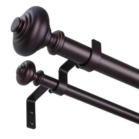 Wolistsa oil-rubbed bronze double curtain rod with adjustable length for a precise fit