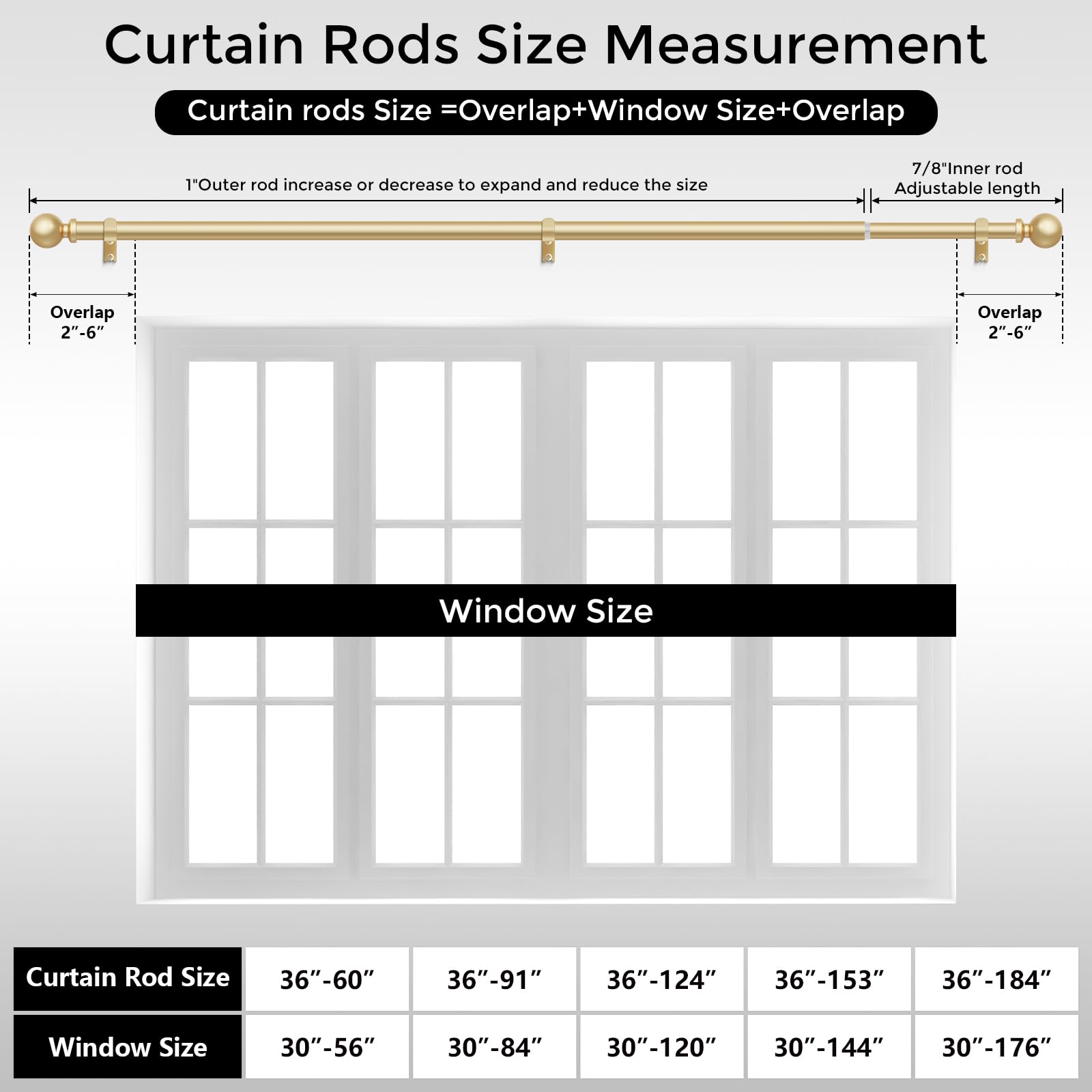 Wolistsa smooth-glide finish helps curtains move quietly.