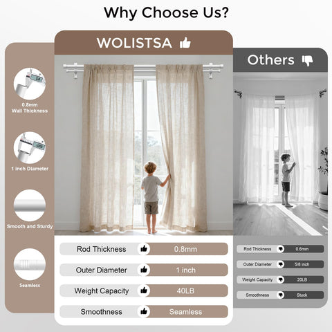 Wolistsa telescoping design extends from 36 to 76 inches for flexible fit