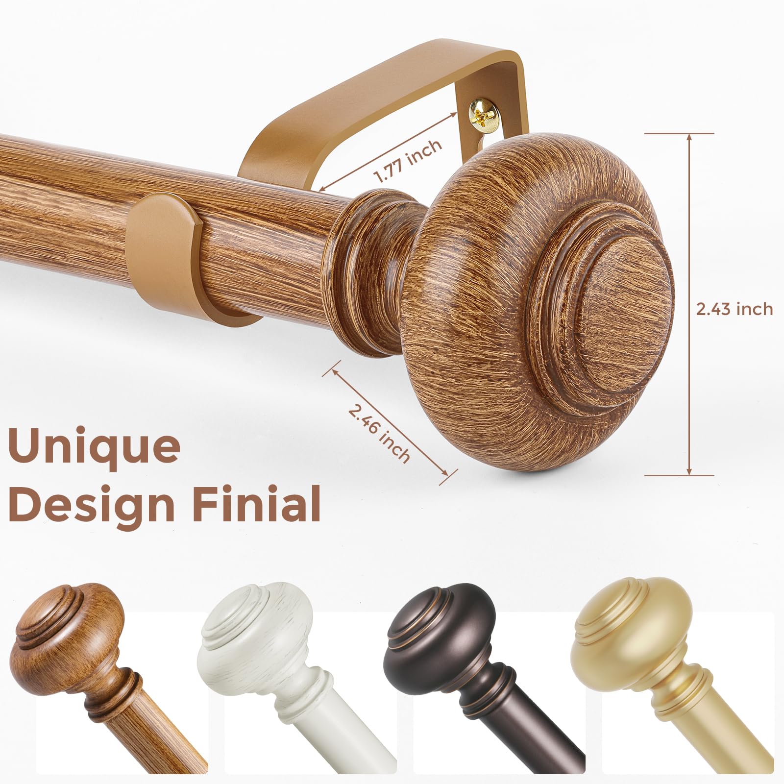 Wolistsa 1-inch diameter rod emphasizes sturdy support for heavy drapes