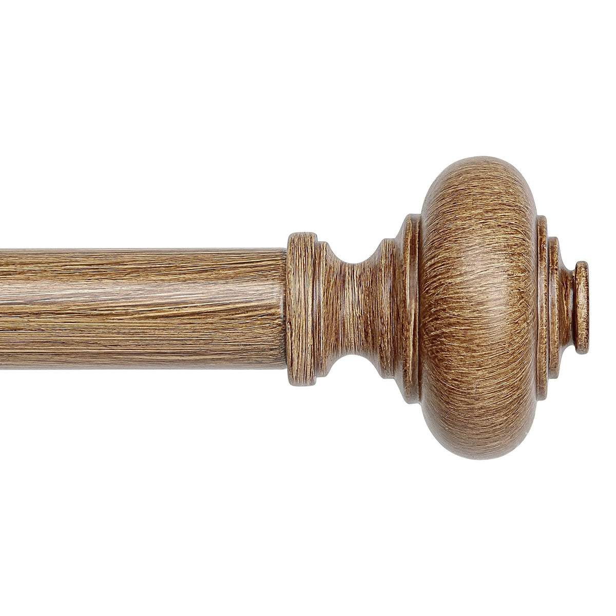 Wolistsa wood curtain rod extendable 36 to 91 inches for flexible window coverage.