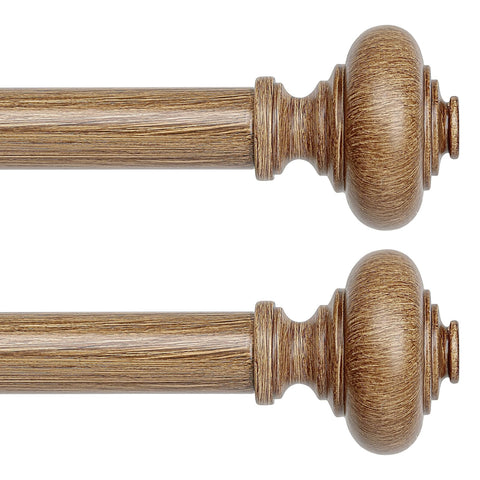 Wolistsa wood curtain rod extendable to 60 inches for flexible window sizing