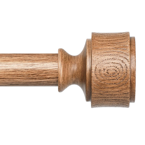 Wolistsa wood curtain rod extendable for varying window sizes