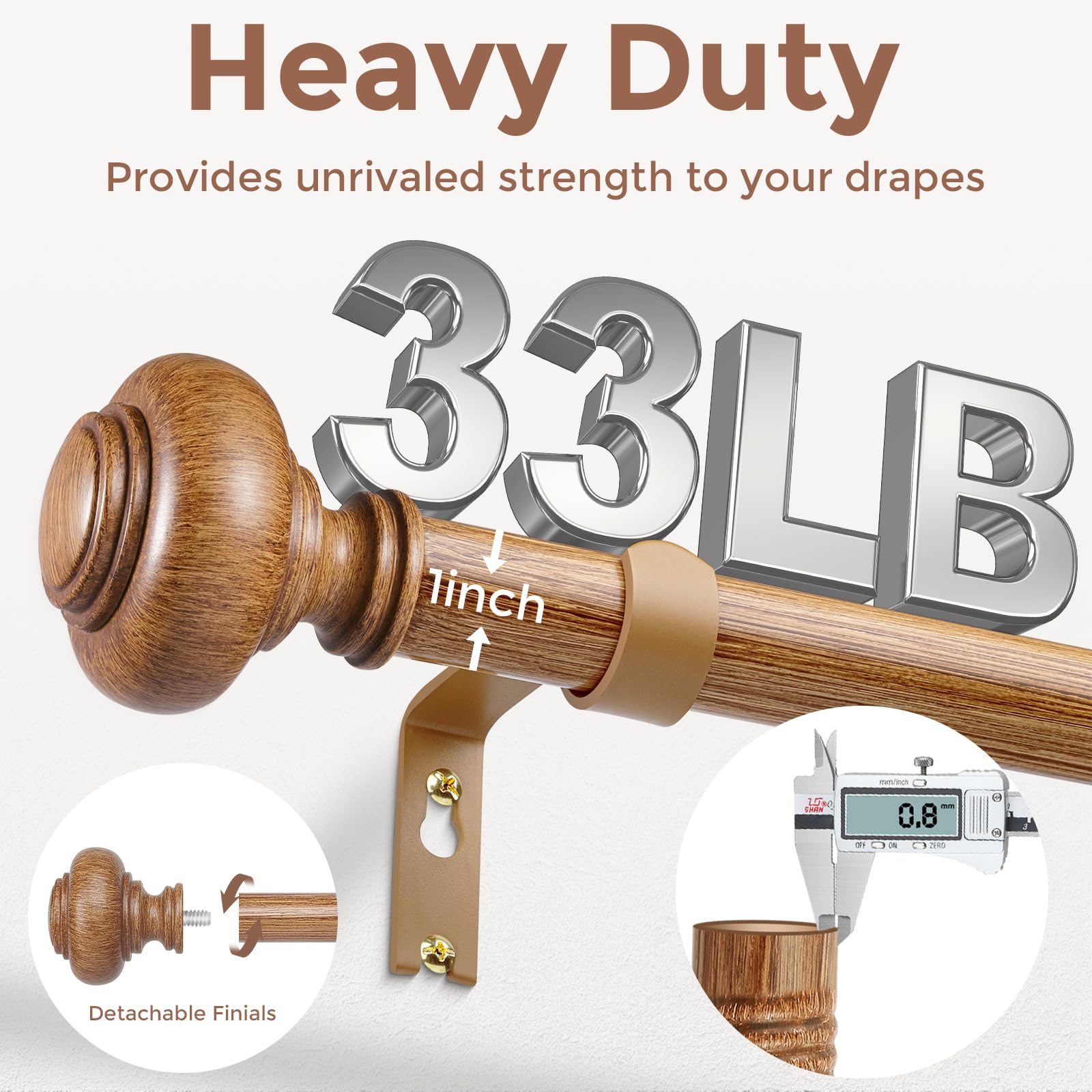 Wolistsa wood grain finials add vintage flair to living spaces