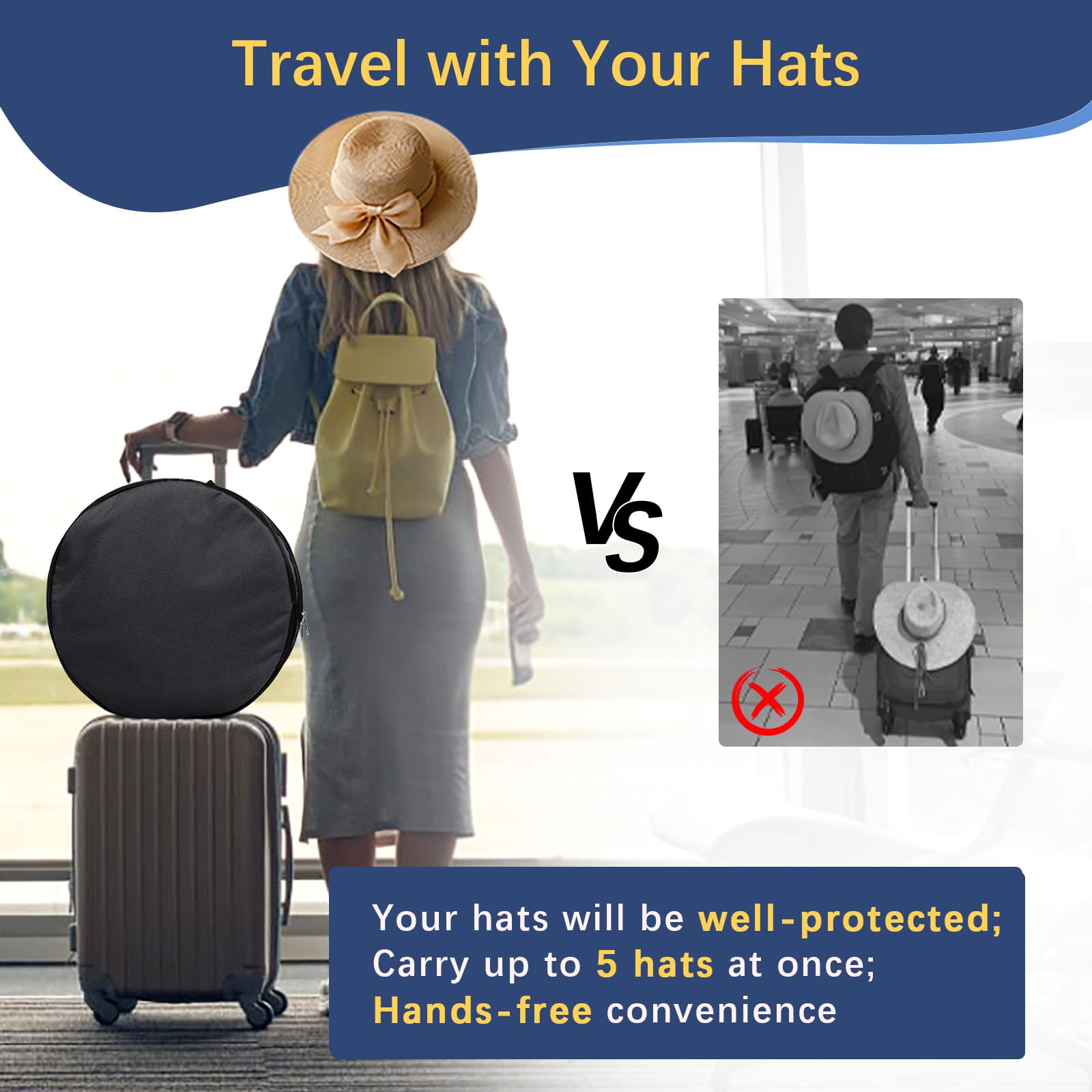 WOMACO hat box gift-ready design for travelers and hat lovers.