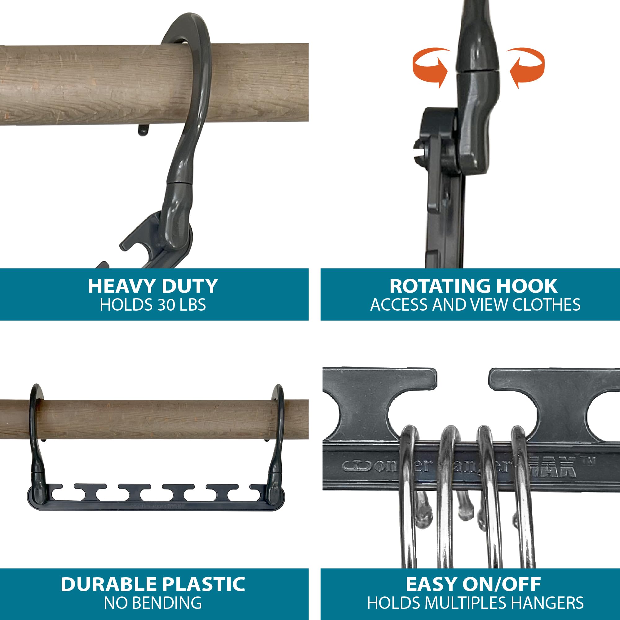Wonder Hanger Max fully assembled hanger organizer ready for immediate use.