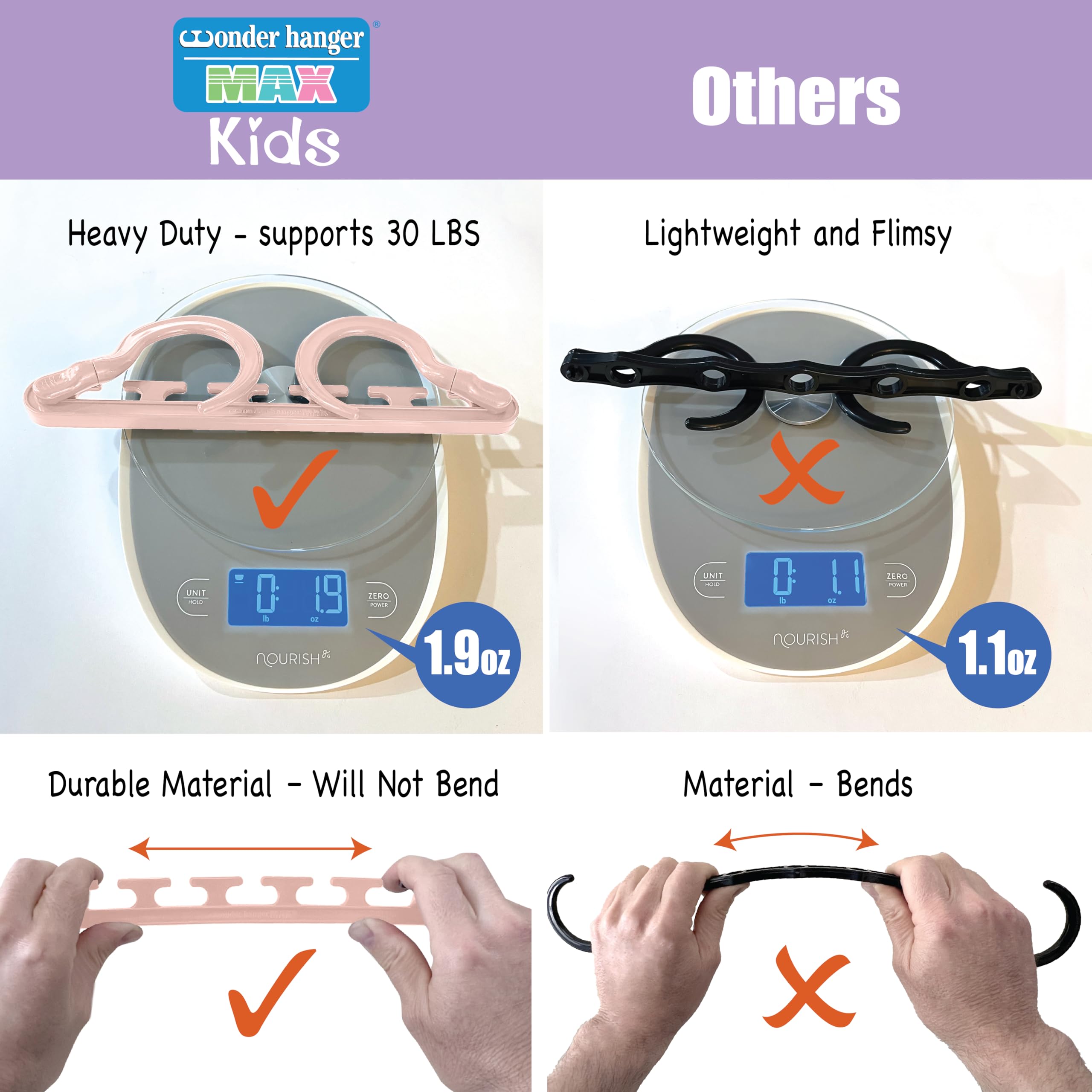 Wonder Hanger Max heavy-duty design supports bulky coats and blankets