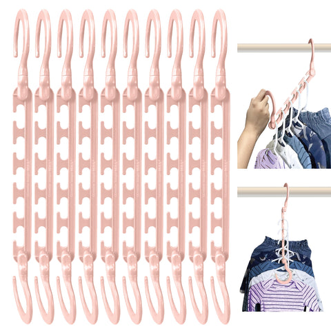 Wonder Hanger Max space-saving hanger demonstrates five-garment capacity in a compact closet