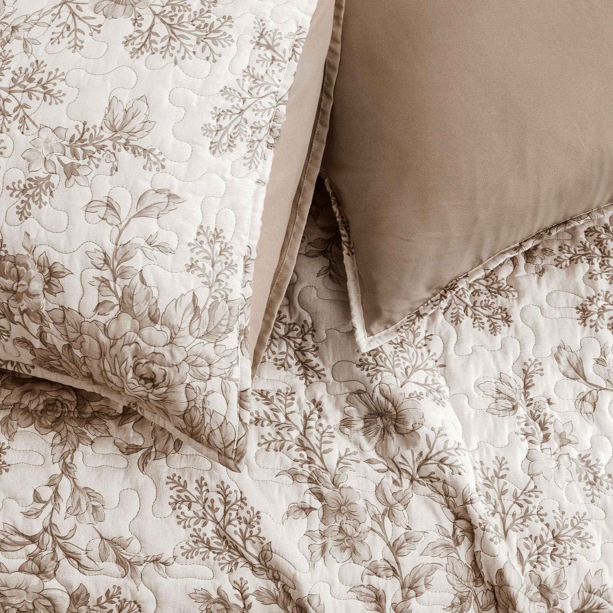 Wonderful Spring Fresh Quilt solid back taupe display for versatile decor compatibility