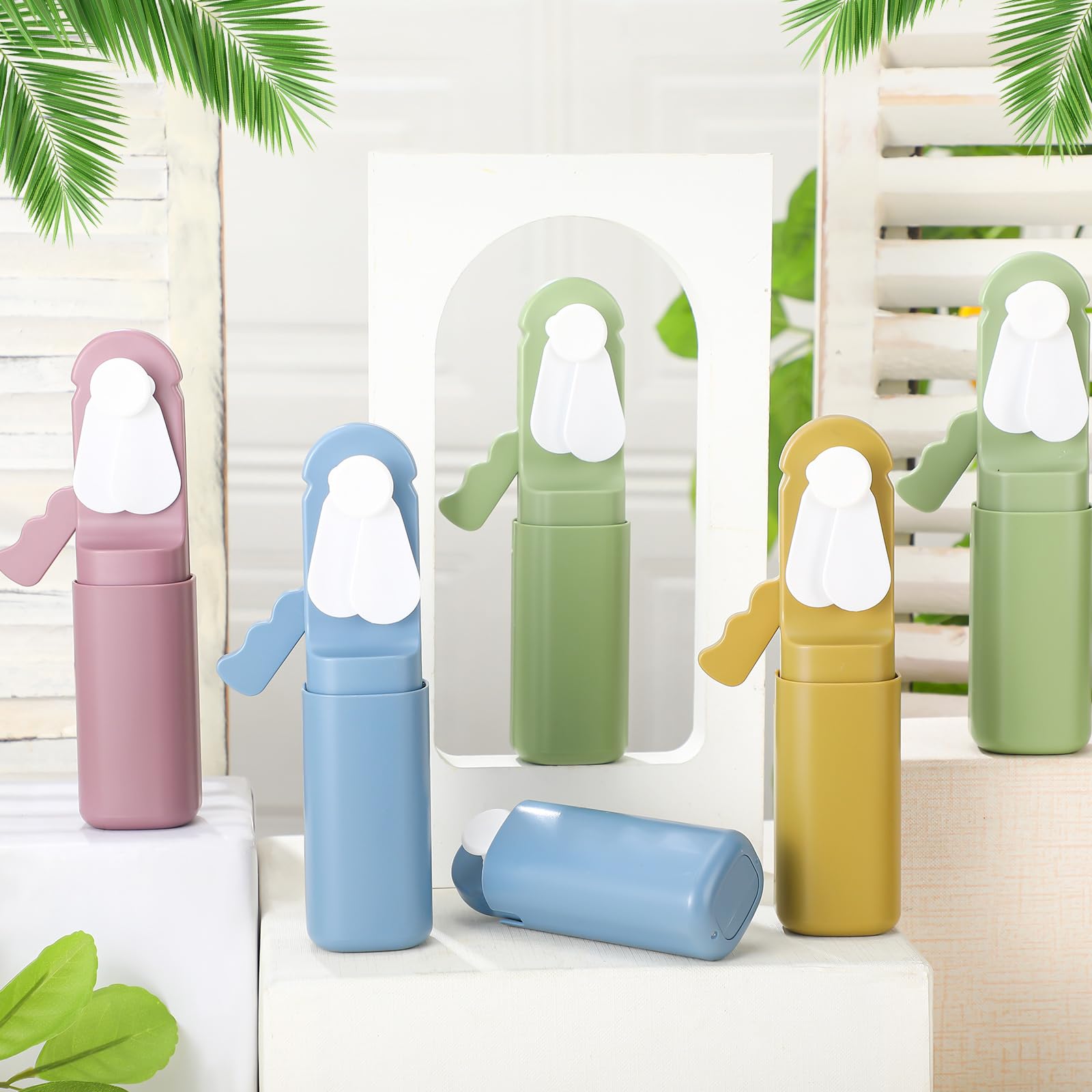 Wonderjune Morandi color handheld fan adds stylish cooling at outdoor gatherings.