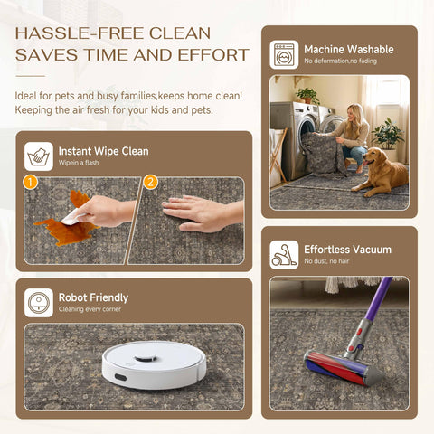 WondRg non-slip backing provides secure placement on wood or tile floors.