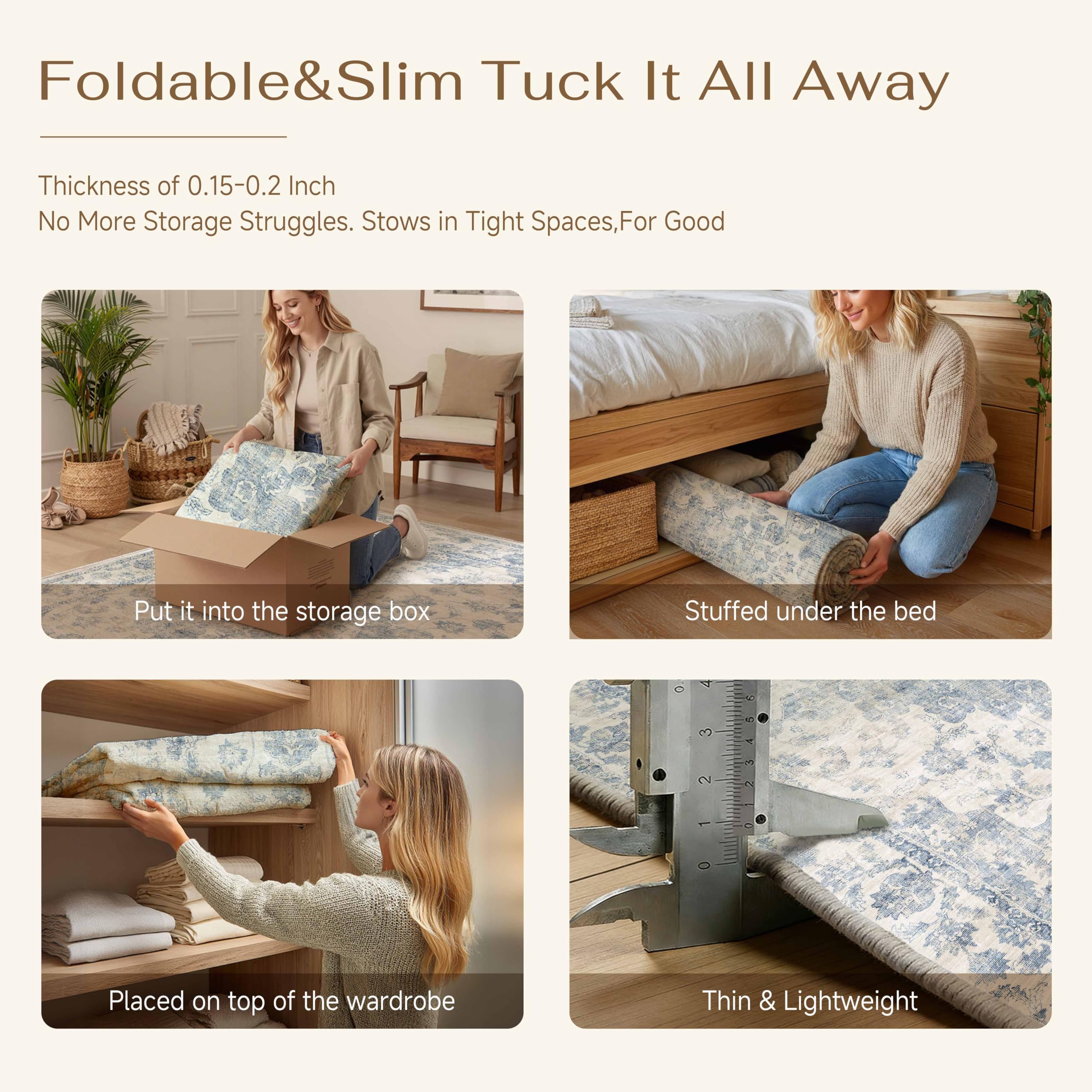 WondRg bedroom rug provides plush underfoot comfort beside the bed.