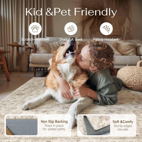WondRg low-pile non-slip rug suited for high-traffic entryways.