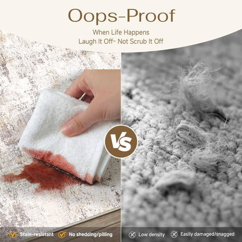 WondRg machine-washable rug, easy care in busy living rooms.