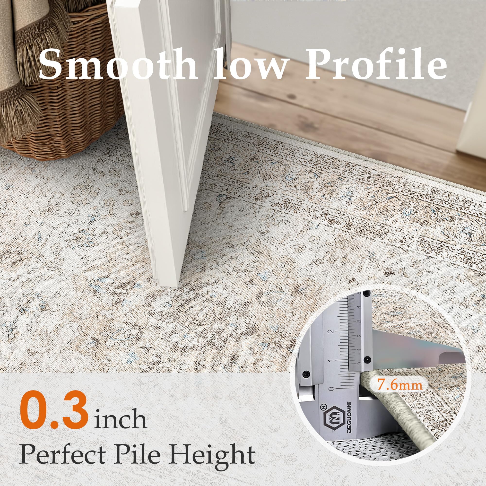 WondRg non-slip rubber back keeps the rug securely in place