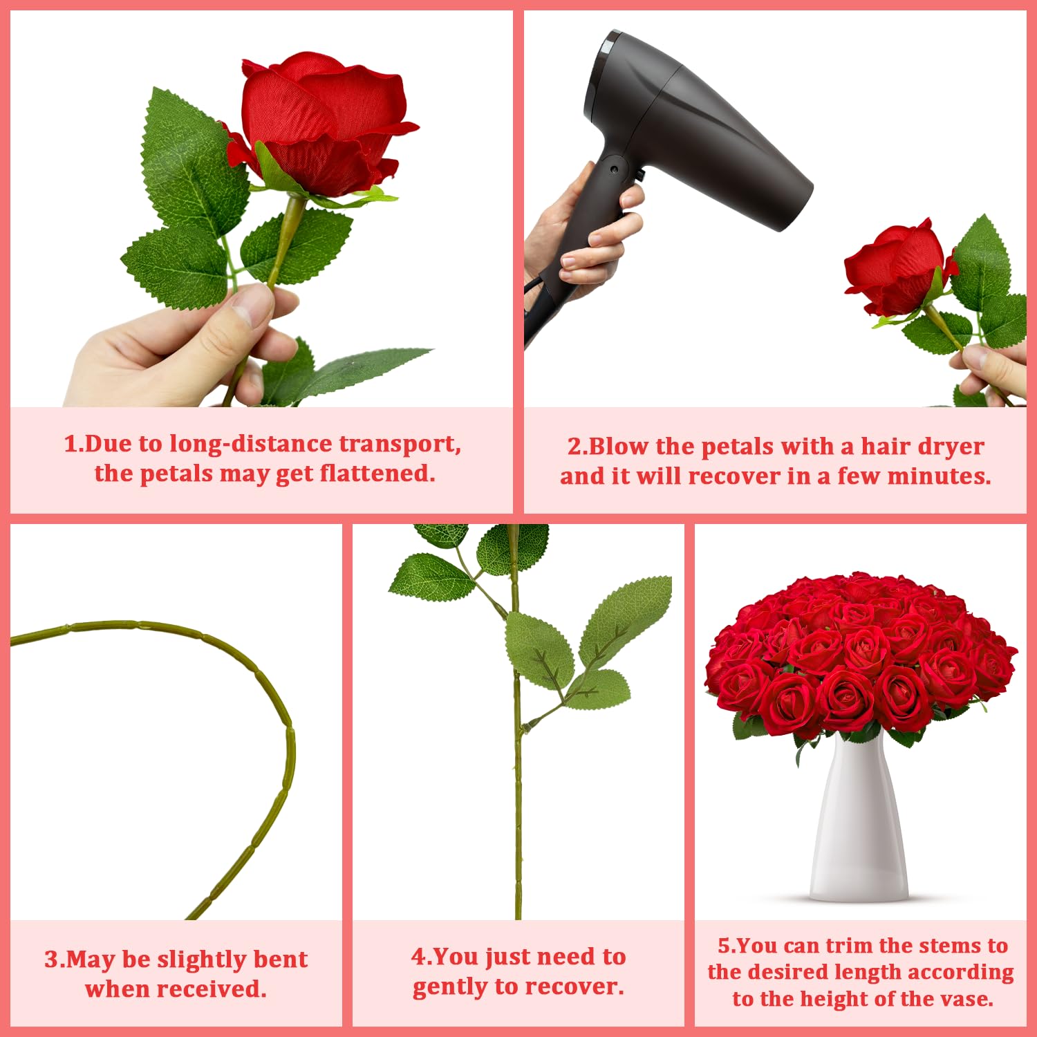 Wondrus artificial roses add elegant home table decor for any occasion.