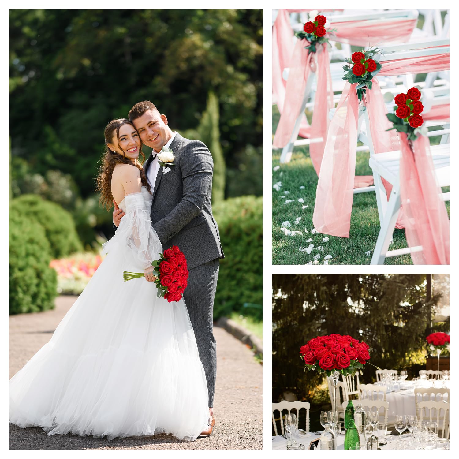 Wondrus 50-piece red velvet roses ideal for Mother's Day and weddings.