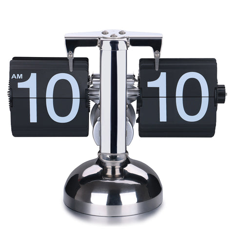 WoneNice Retro Digital Flip Down Clock front view with bold numerals for easy readability.
