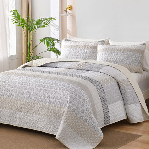 WONGS BEDDING beige quilt queen full view showcases cozy, all-season warmth