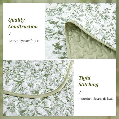 WONGS BEDDING botanical pattern quilt on bed demonstrates fresh decor styles.