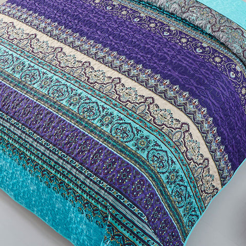 WONGS BEDDING blue purple bohemian pattern adds vibrant style to any bedroom.
