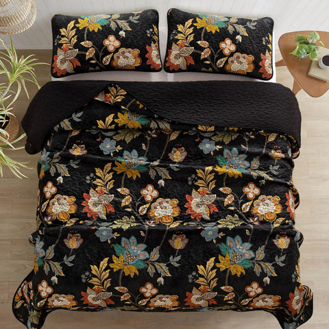 WONGS BEDDING king quilt close-up stitching emphasizes durability and refined craftsmanship.