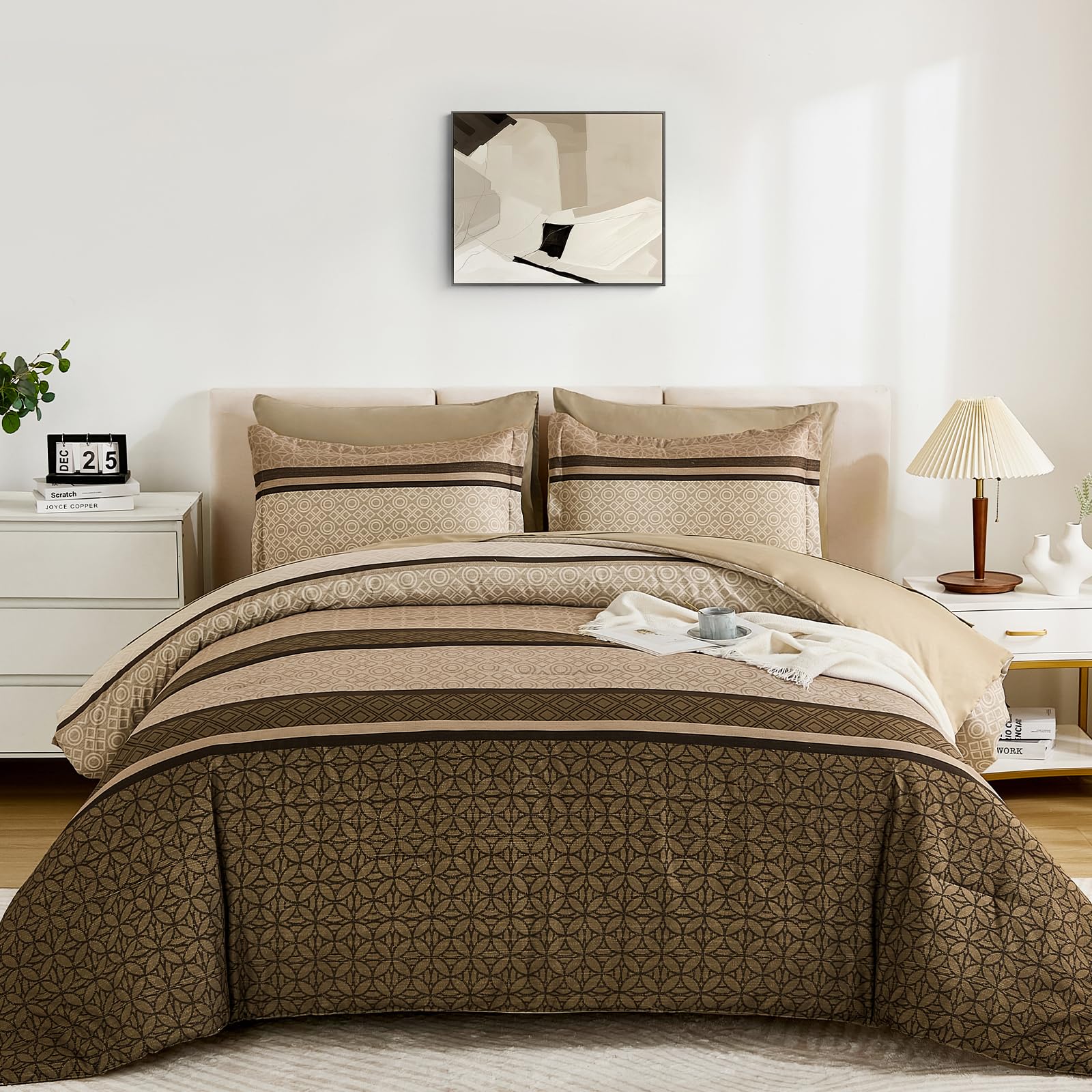 WONGS Bedding queen size set layout showcases complete bed in a bag convenience