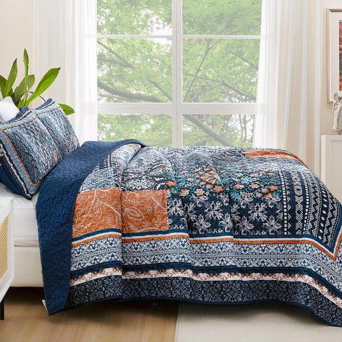 WONGS BEDDING reversible quilt farmhouse style enhances versatility and decor.