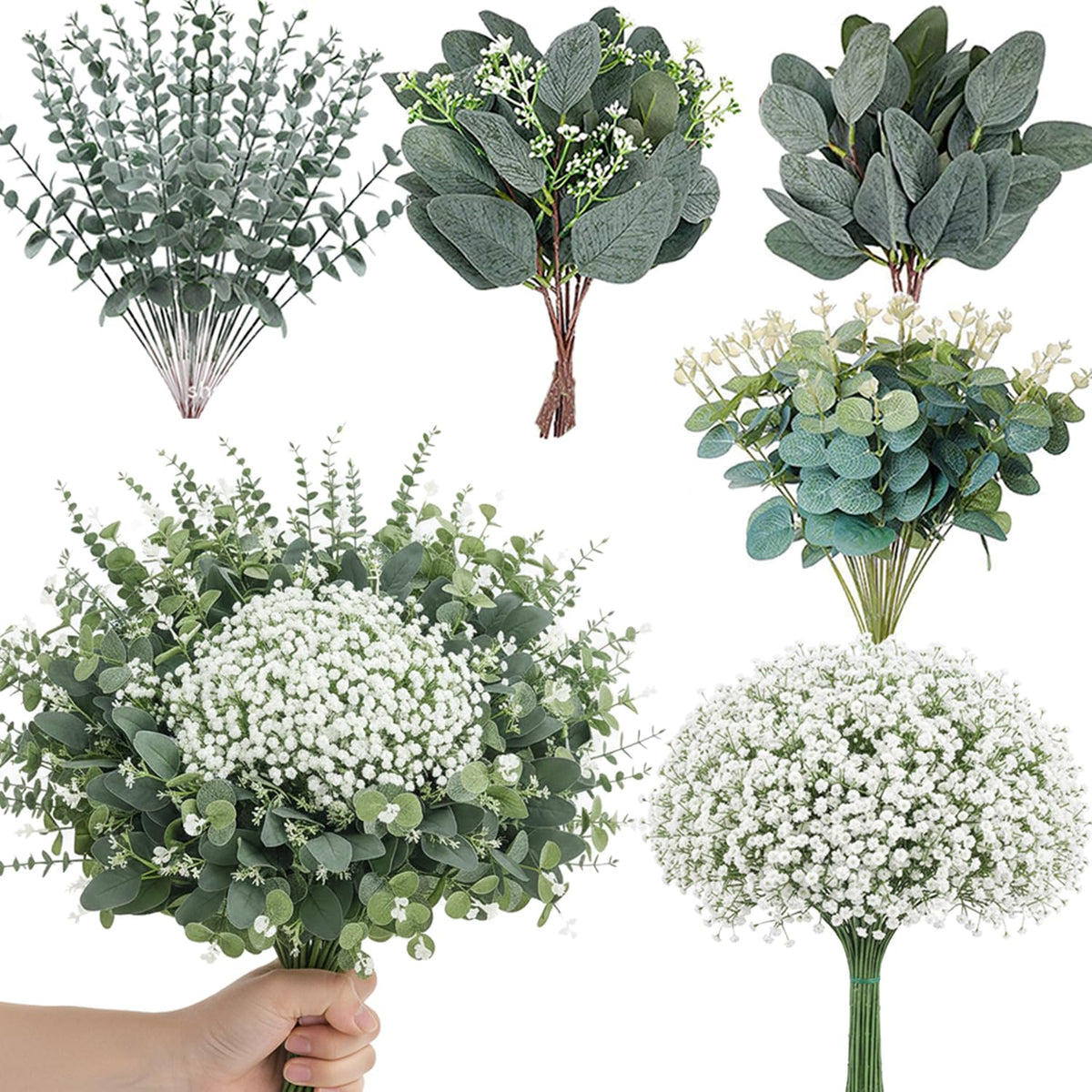 WONICE artificial eucalyptus stems collection for versatile DIY decor and arrangements