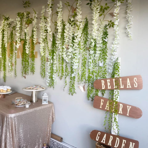 WONICE artificial wisteria vines with durable wire stems, easy to shape