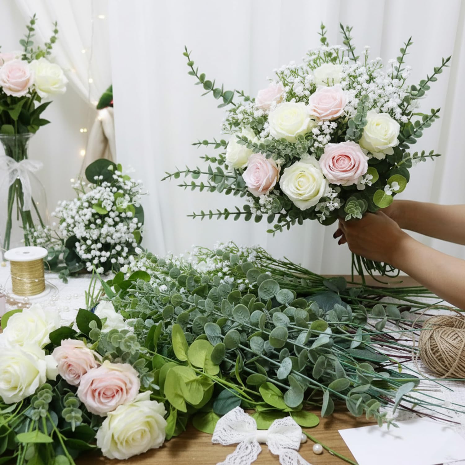 WONICE seeded eucalyptus stems 31 cm add natural height to arrangements