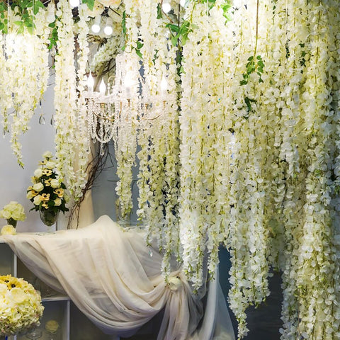 WONICE silk wisteria garland ideal for wedding arches and elegant decor