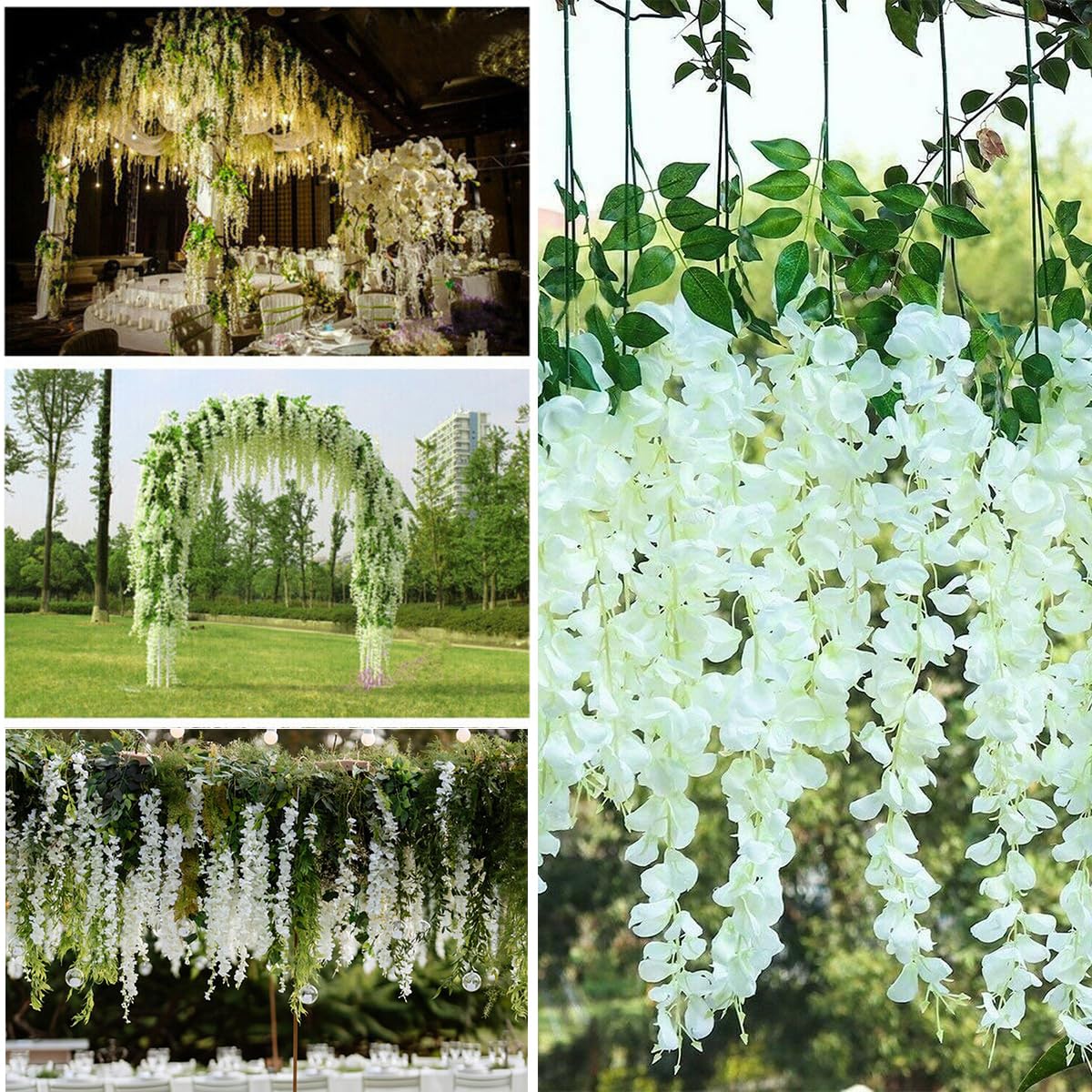 WONICE easy-install wisteria garland with bendable stems