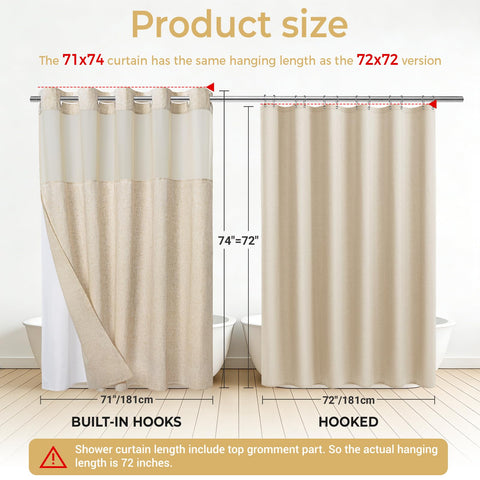 Wonicy beige shower setup in a bright bathroom setting.