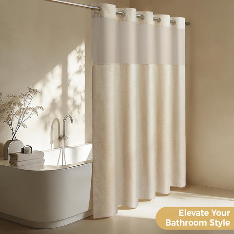 Machine-washable Wonicy fabric for easy bathroom upkeep.