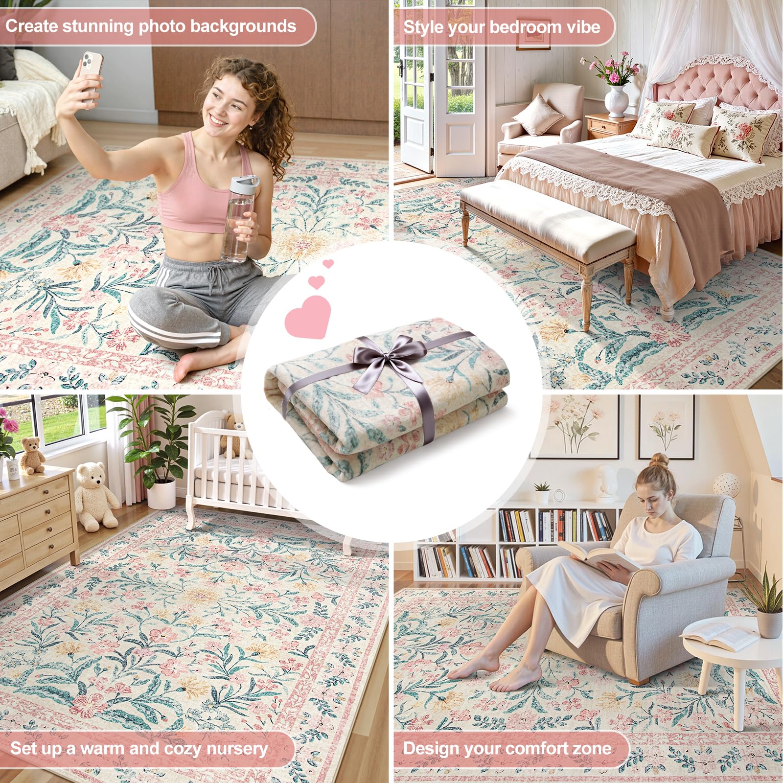 Wonnitar easy-care rug resists hair and stains.