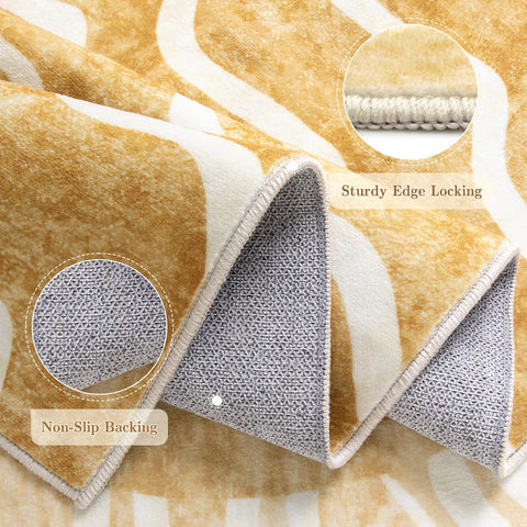 Wonnitar non-slip rubber backing keeps the rug securely in place