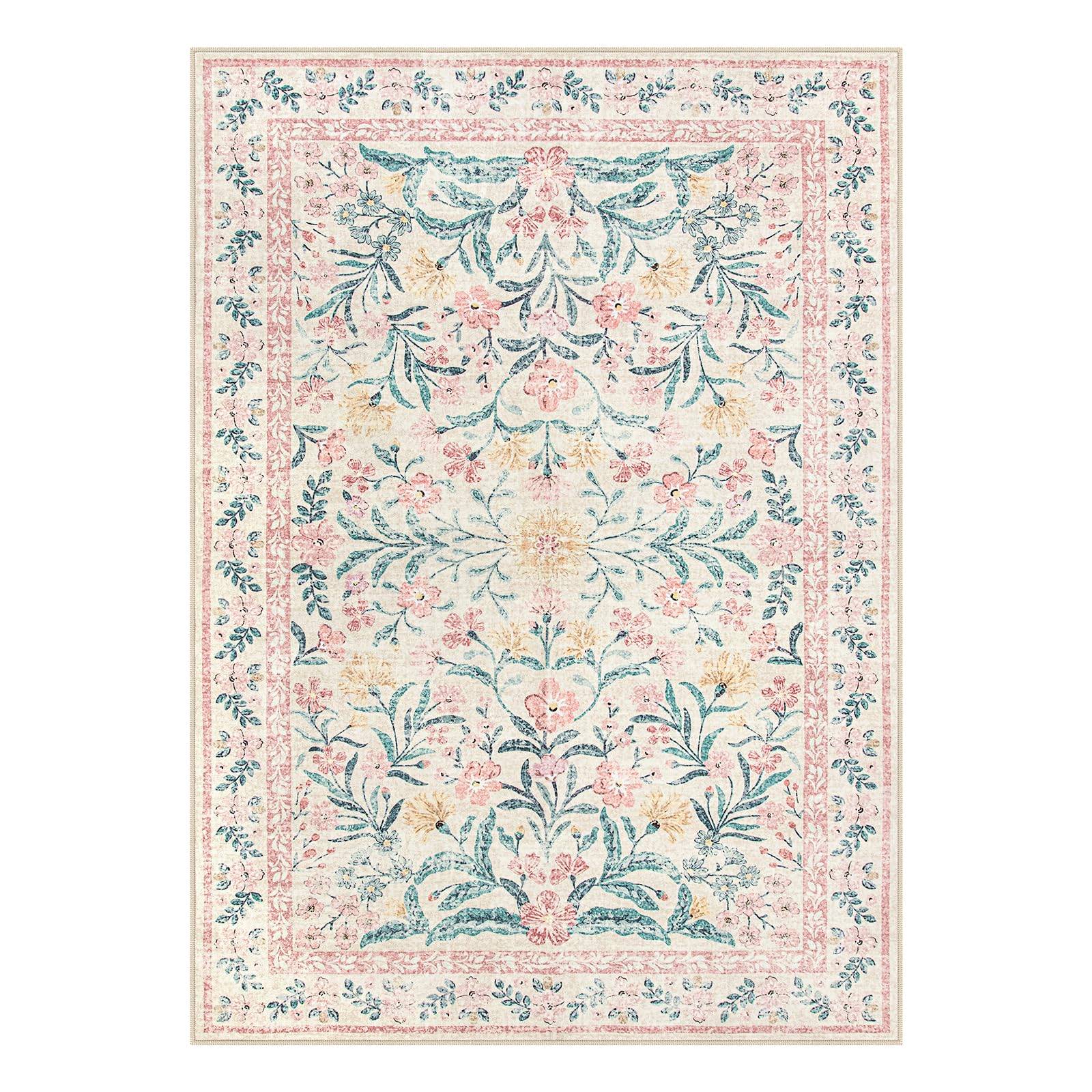 Wonnitar pink rug suits nursery, bedroom, and dorm.