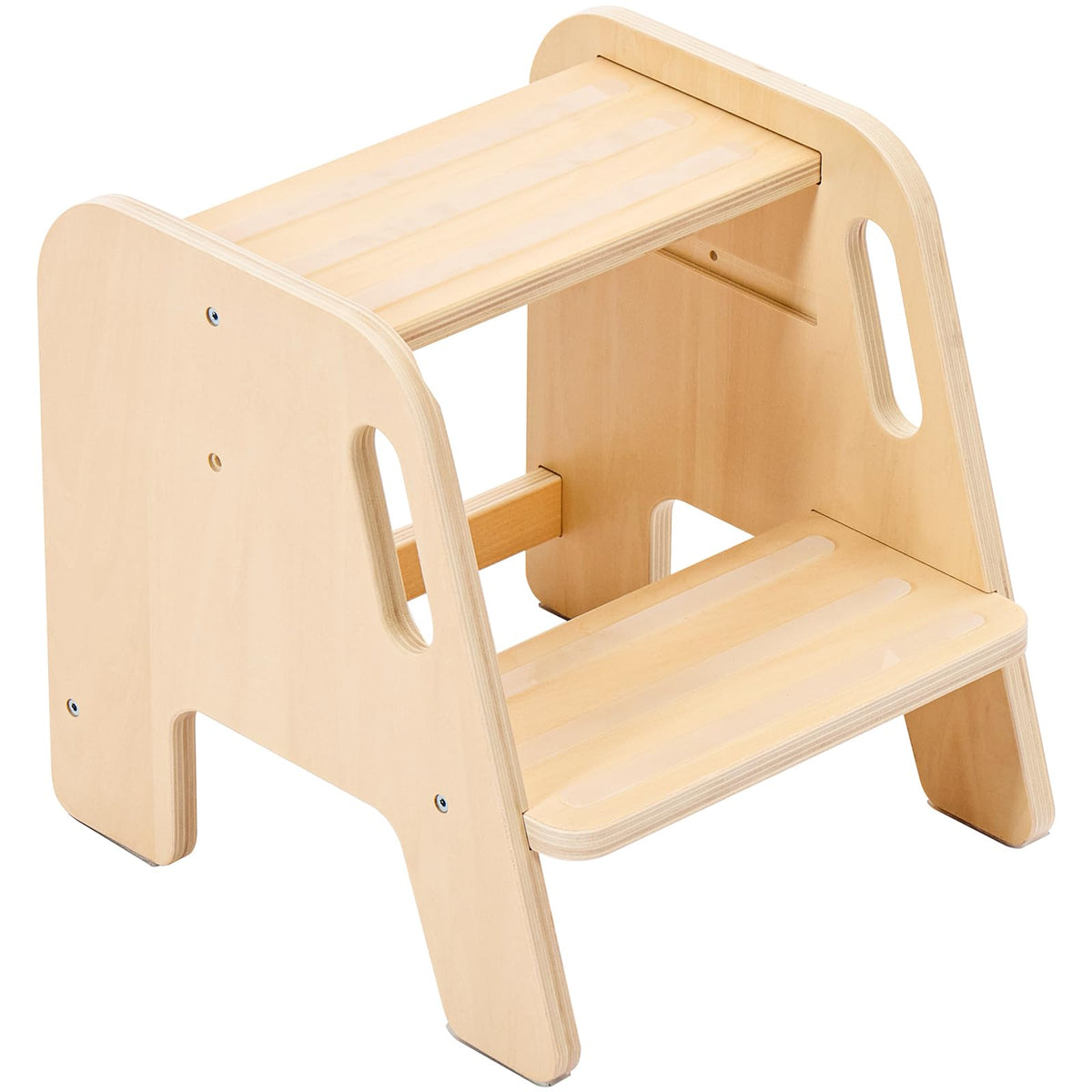 WOOD CITY Step Stool full view shows two-step design for toddlers.