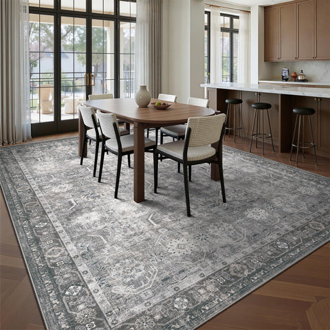 Woodbruy washable rug designed for machine washing and easy cleanup