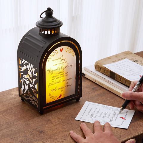 Woodexpe Sympathy Memorial Lantern remote control for easy operation.