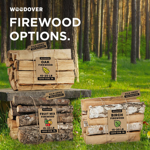 Woodover packaged delivery bundle of logs ready for curbside pickup.