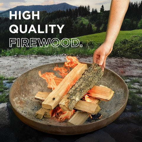Woodover fire pit logs set for outdoor gatherings and consistent flames.