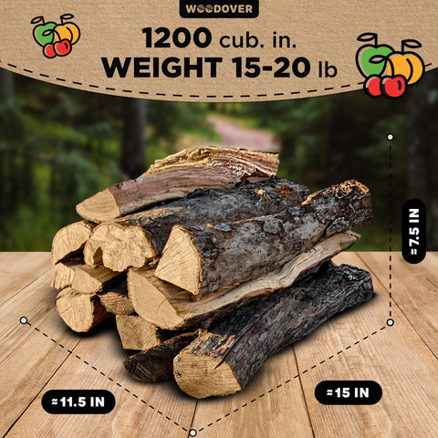 Woodover fire starters with logs for quick, clean ignition.