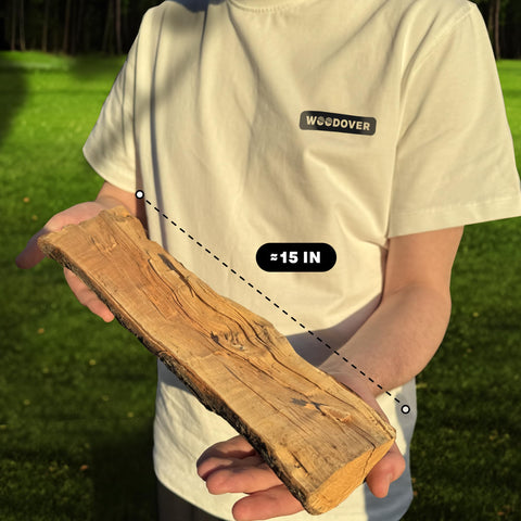Woodover kiln-dried hardwood bundle shown for a cleaner, hotter burn.