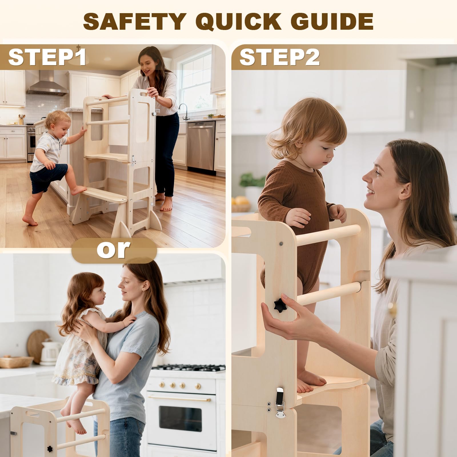 Woodure quick 20-minute assembly with included tools.