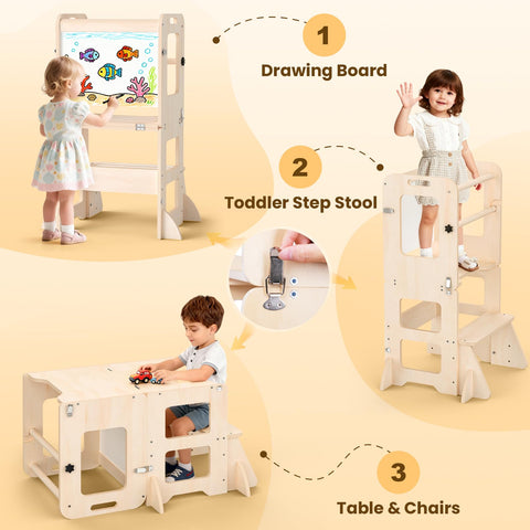 Woodure solid wood with safe finish endures busy toddler use.