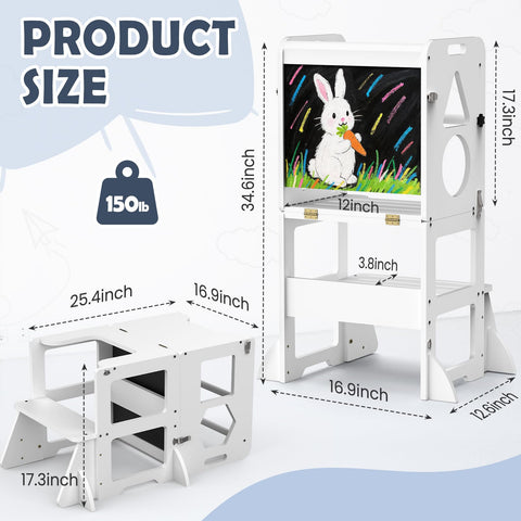 Woodure toddler stool supports up to 150 lbs for growing kids.