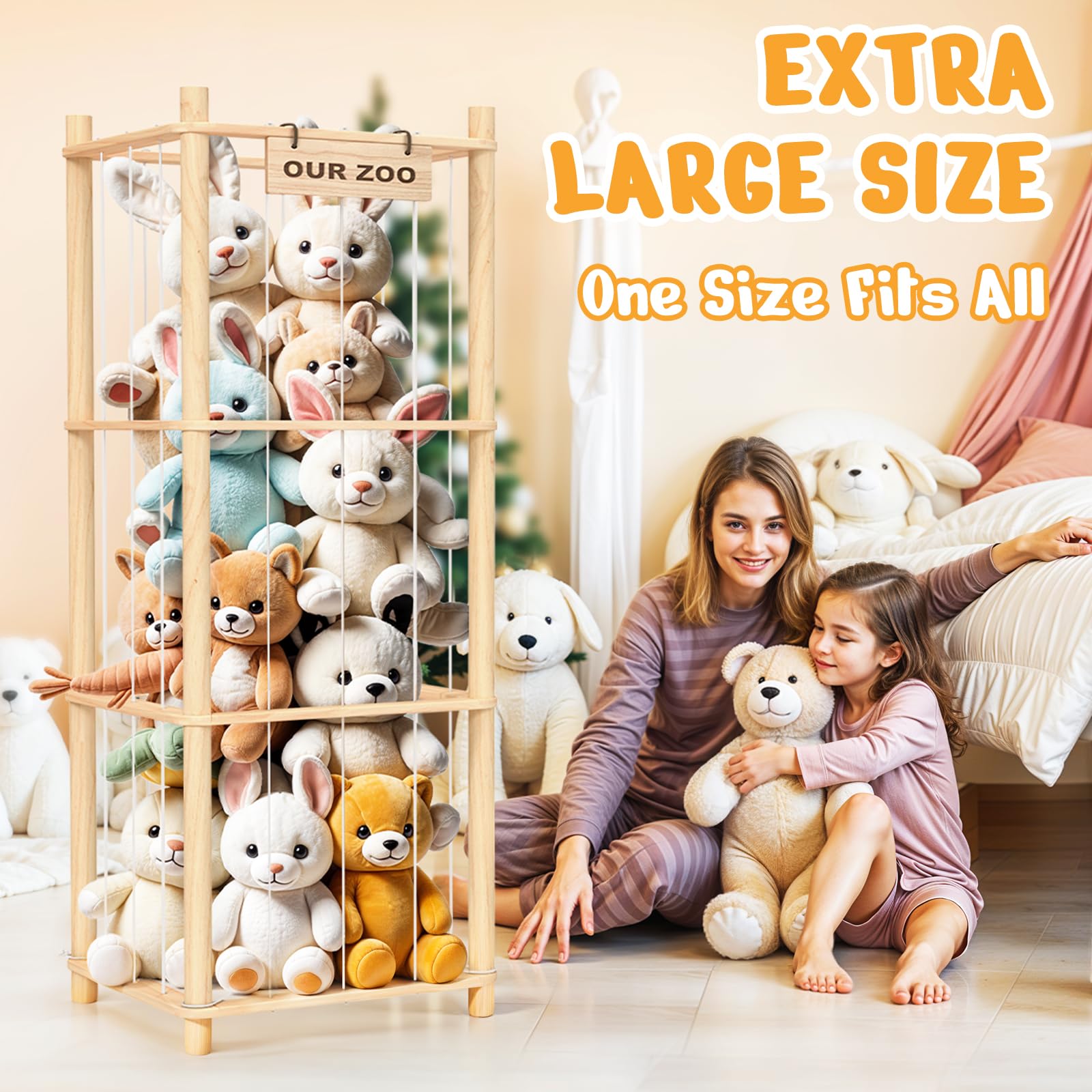 Woodure wooden nameplate personalizes your stuffed animal zoo for fun.