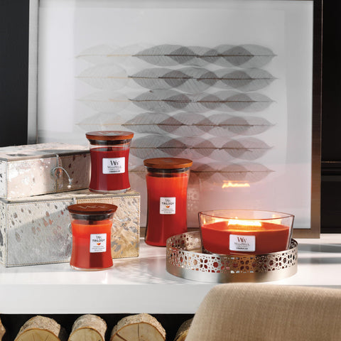 WoodWick Cinnamon Chai hearth ambiance enhancing living space